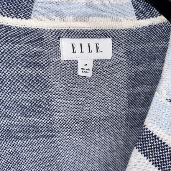 Elle Black & White Plaid Sweater Blazer Single Breasted Jacket - Picture 2 of 6